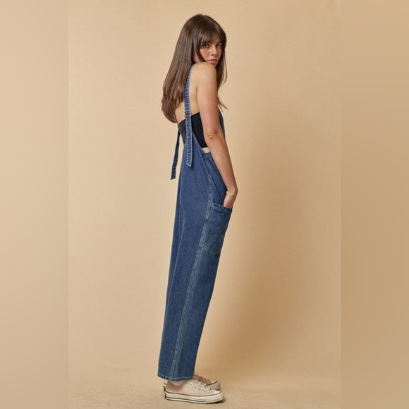 NEW FREE PEOPLE WE THE FREE HIGH ROLLER JUMPSUIT M B2898 - Picture 3 of 10